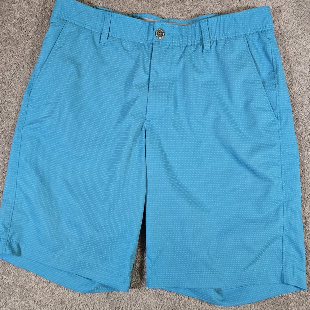 Under Armour Shorts Mens 34 Light Blue Cargo 10" Inseam HeatGear Golf Stretch
